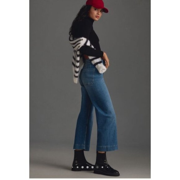 Anthropologie Blue Cropped Ankle Jeans - Picture 3 of 11